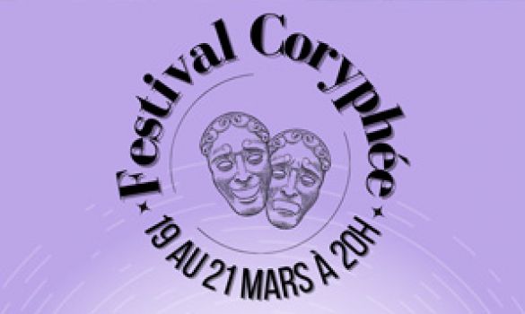 Milieu affiche festival Coryphée - 2 masques + dates