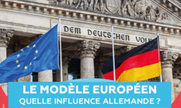 drapeaux européen et allemand devant le parlement allemand