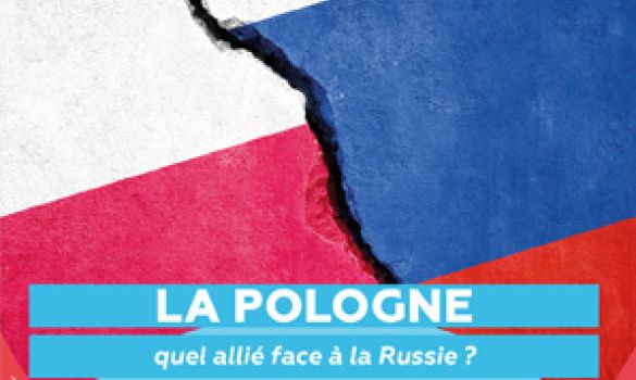 Drapeaux polonais et russe face à face