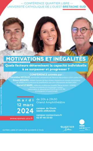 Affiche conférence (Visages Géraldine Nicolle-Hervé Le Bars-Simon Bédard)